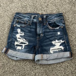 American Eagle denim shorts, size 0